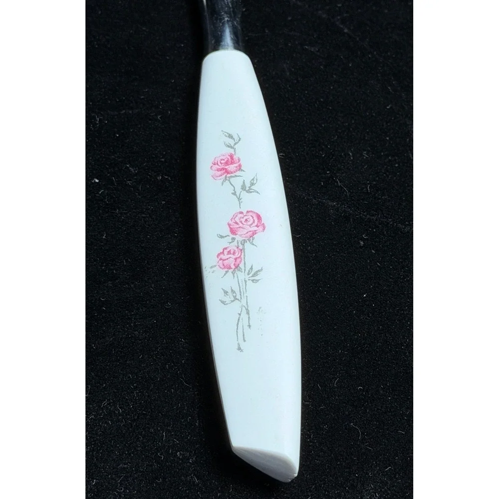 Vintage Mode Danish Butter Knife: Sheffield England, Stainless Steel, Pink Rose